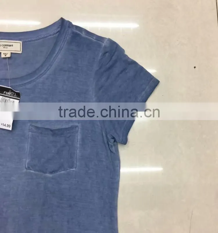 Women blank long washed t-shirt stock garment