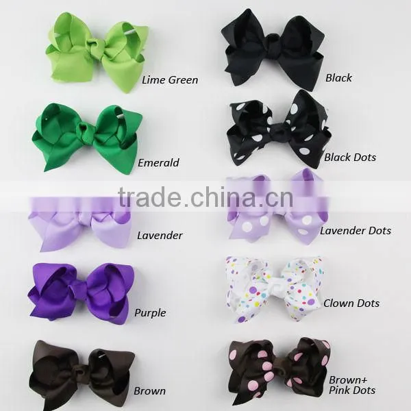 4.5inch ribbon bows/hair bows/grosgrain ribbon bow/chunky bows