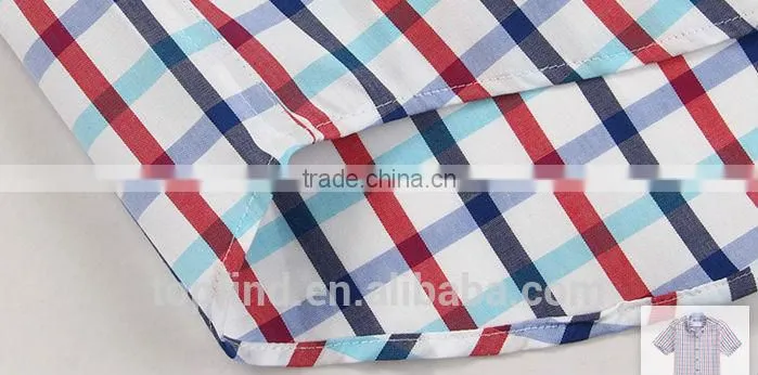 2016 new design fashionable style slim fit plaids short shirts for men