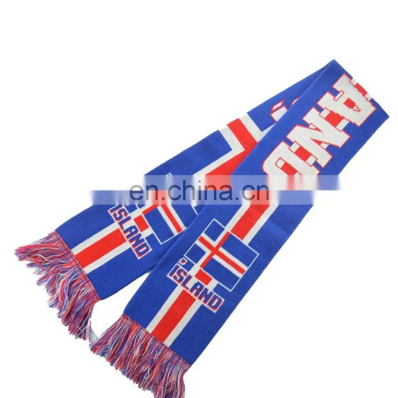 SC-0030 Acrylic soccer scarf custom print knitted jacquard Italy football fan scarf