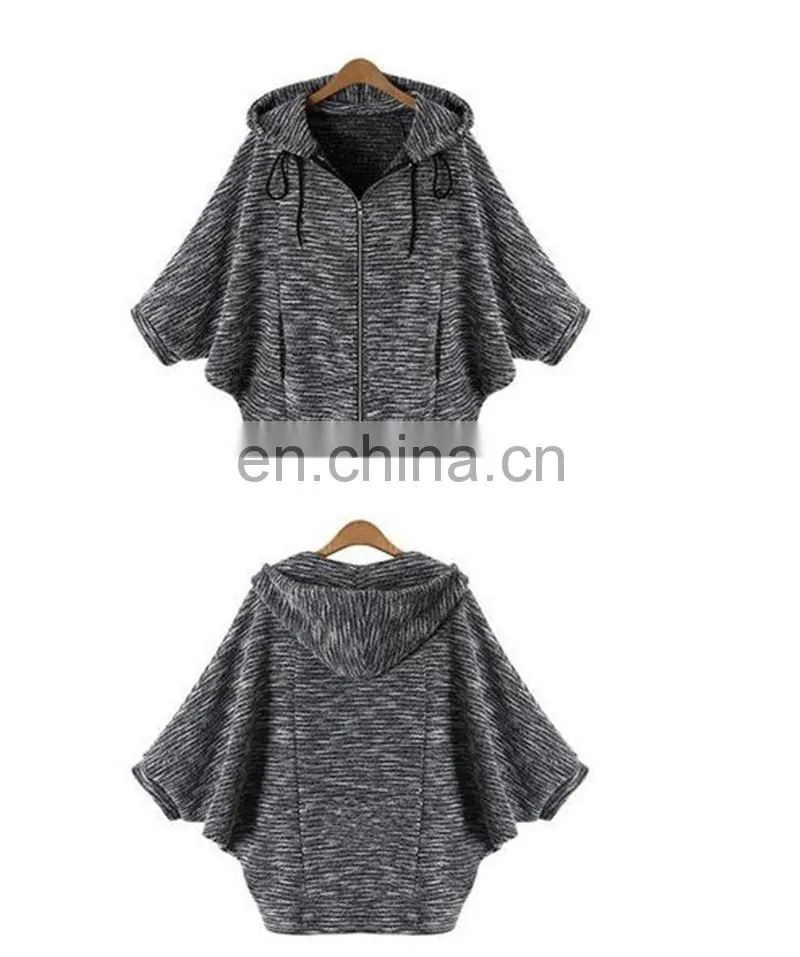 Fashion Jackets Women Europe Loose Short Jacket Batwing Sleeve