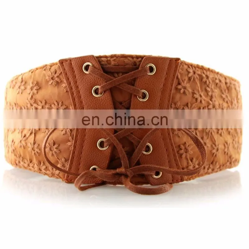 China factory cheaper colombian waist cincher with ring rivets extra wide belt