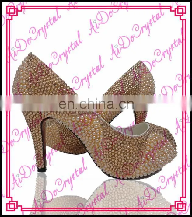 Aidocrystal 2.5inch latest fashion ladies high thin heel wedding party bride shoes