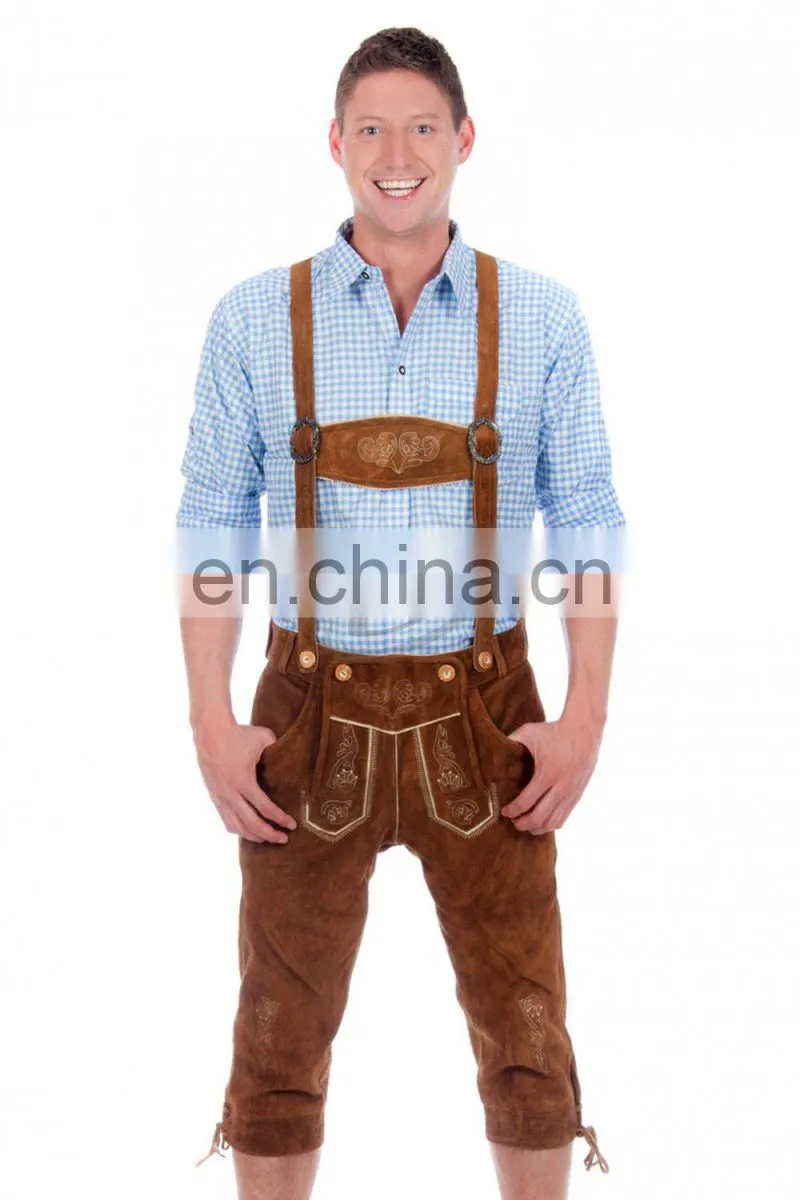 2016 Wholesale Oktoberfest men Knee Lederhosen (Bavaria Clothing)