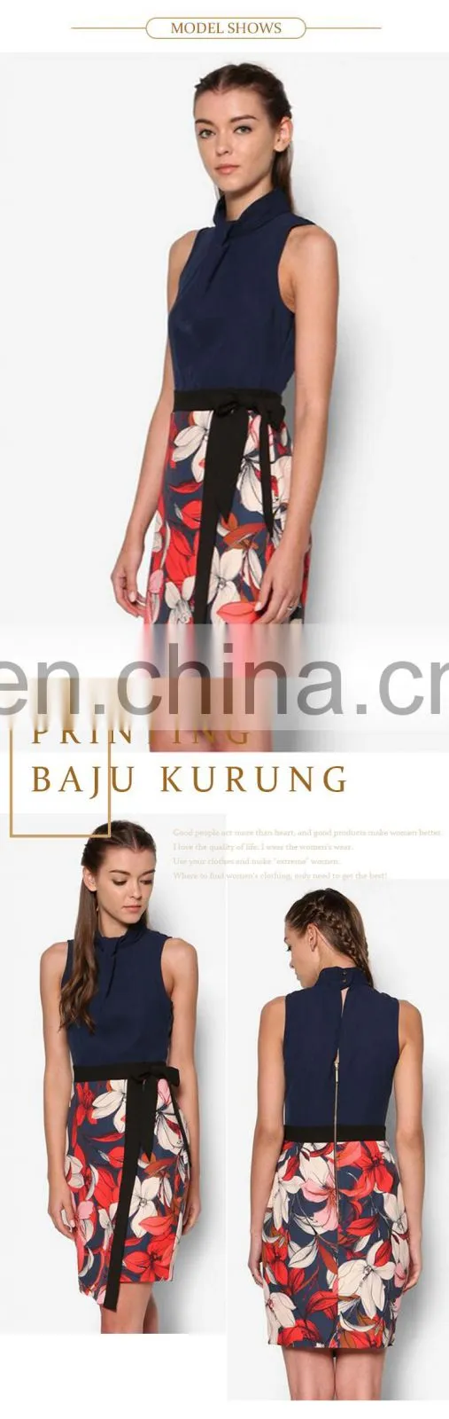 Wholesale uniform design wrap latest sexy straight women sleeveless office dress