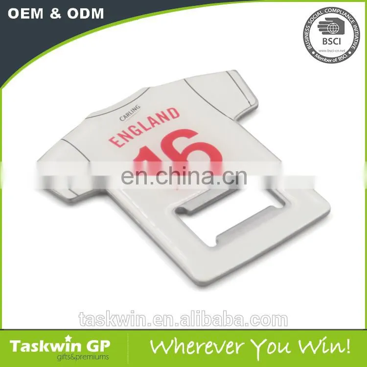 Custom clothes shaped bottle opener with custom printed logo with epoxy