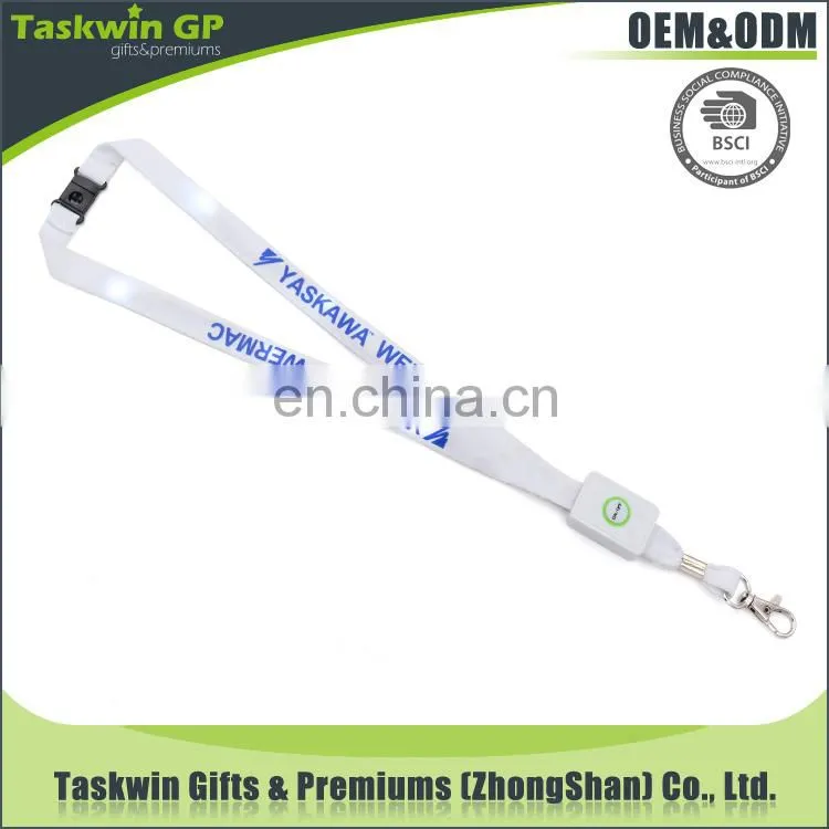 Promotional LED Flashing Lanyards LED Glowing Printing Lanyards