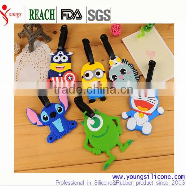 Durable silicone travel luggage tag for promotion, Silicon Rubber Luggage Tag