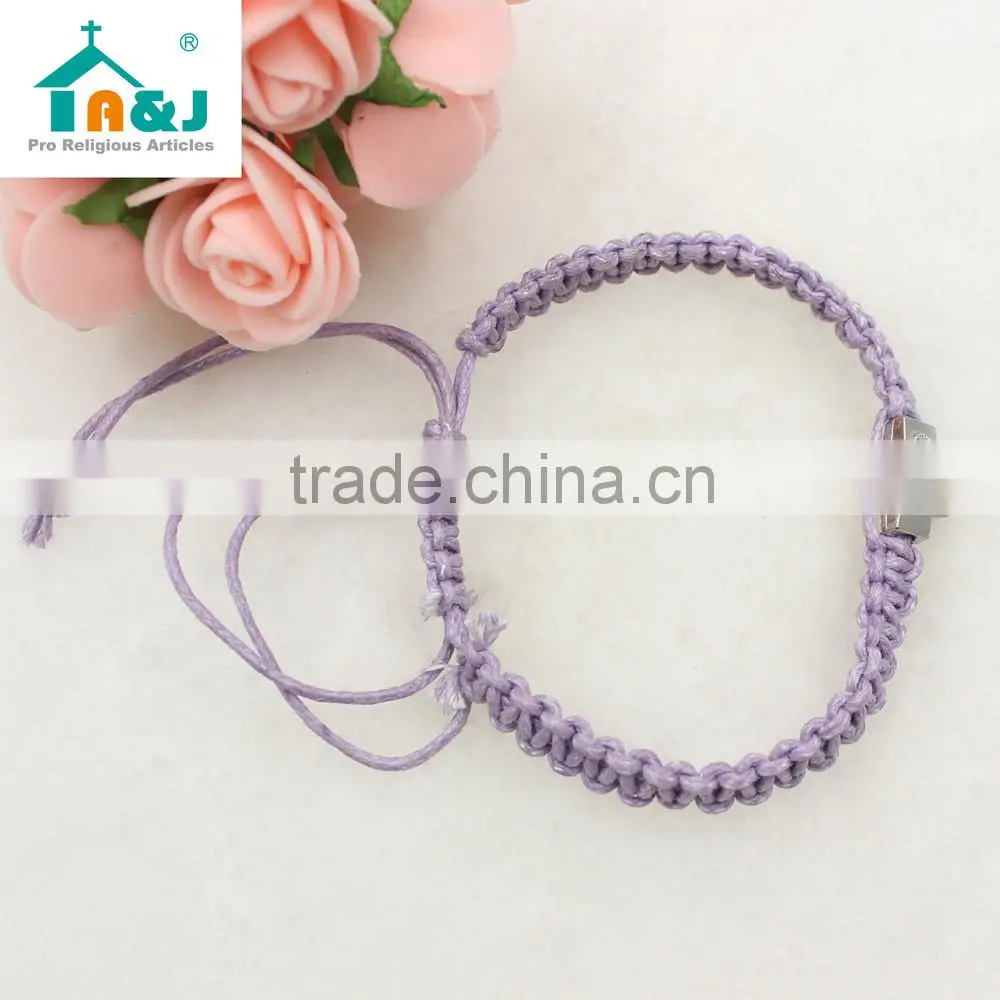 Saints knotted cord bracelet