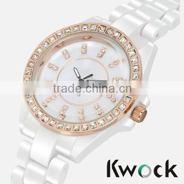 Fashion jewelry ceramic white ceramic watches top brand ceramic watch made in china