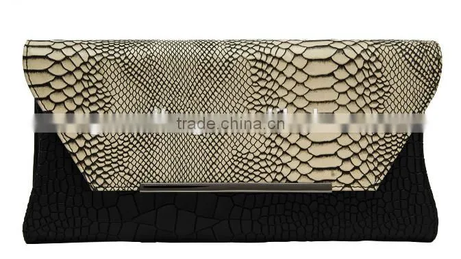 2016New arrival luxury crocodile pattern leather women clutch bag evening clutch bag soulder bag for women