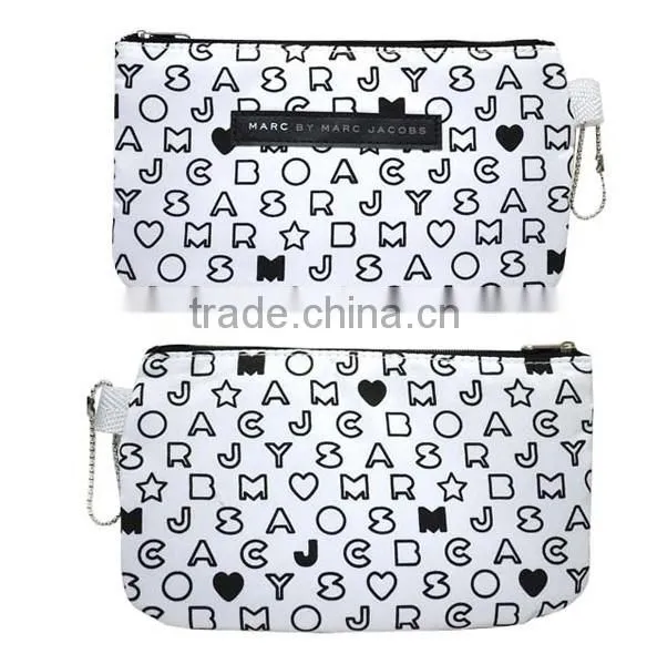 Big soft letter printing Korean style canvas cosmetic bag for lady