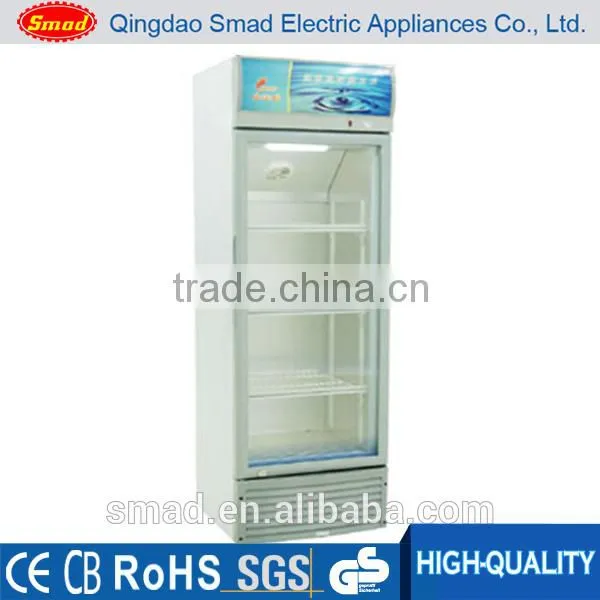 supermarket commercial glass door fridge Triple Door Beverage Showcase refrigerator