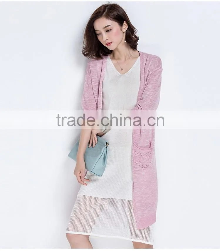 Spring fashion long sleeves cardigan knit sweater casual cardigan for women
