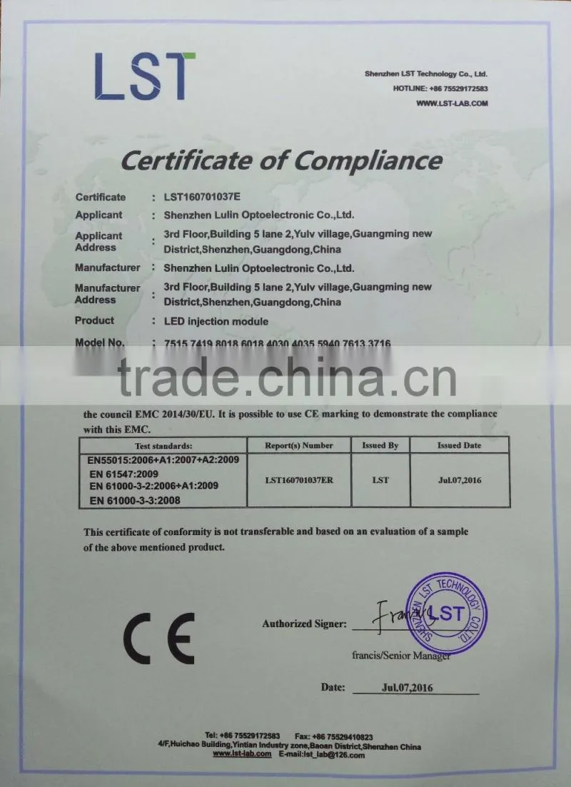dc12v/24v led module 5730 smd led module waterproof ip68 for light box led module