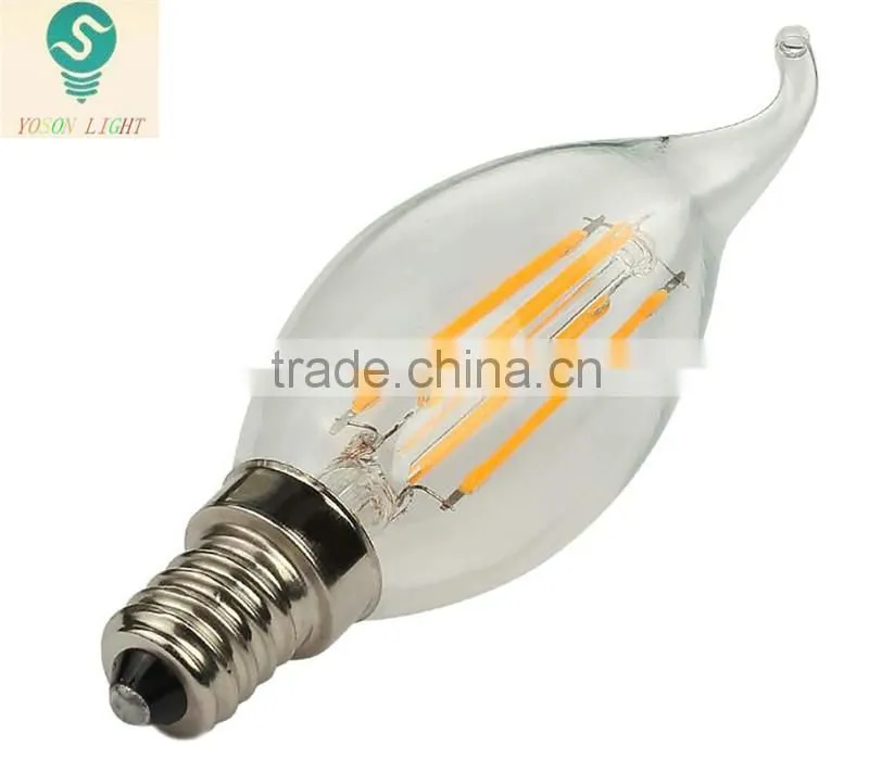 YOSON 2W 4W LED Filament Candelabra Bulb 4watt Equivalent Warm White 2700K Use in Chandeliers Wall Sconces