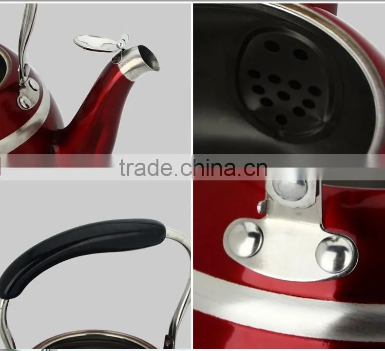 colorful stainless steel 1/1.5/2L whistling kettle water kettle tea kettle