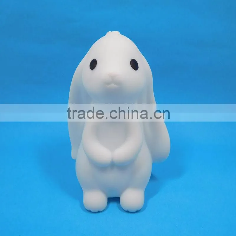 Cute Design Long Ear Plastic Rabbit Toys For Decoration French Lop Shaped Baby LED Night Light Toys
