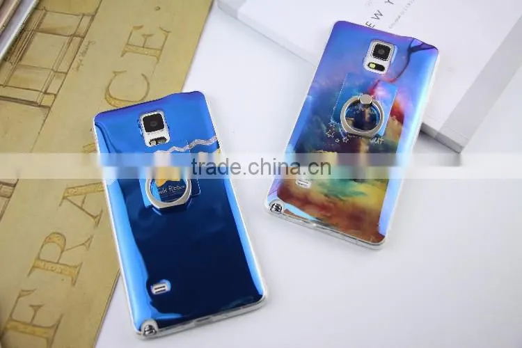 Blue light TPU city cartoon soft case with Ring Bracket for Samsung S6 edge/S7/Note5/A9/A710