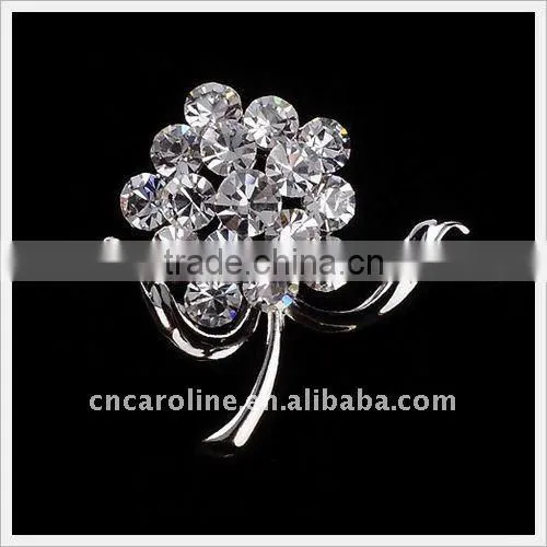 2012 New Design Vintage Rose Rhinestone Brooch