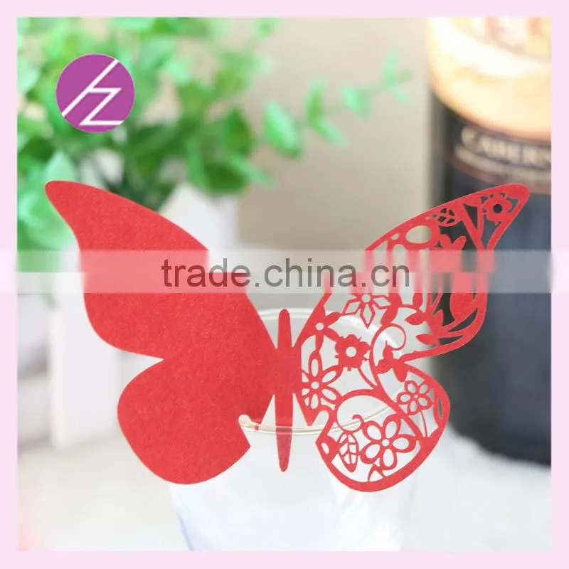 Hot sale paper butterfly place card decoration wedding wine decoration party design decoration China supplier