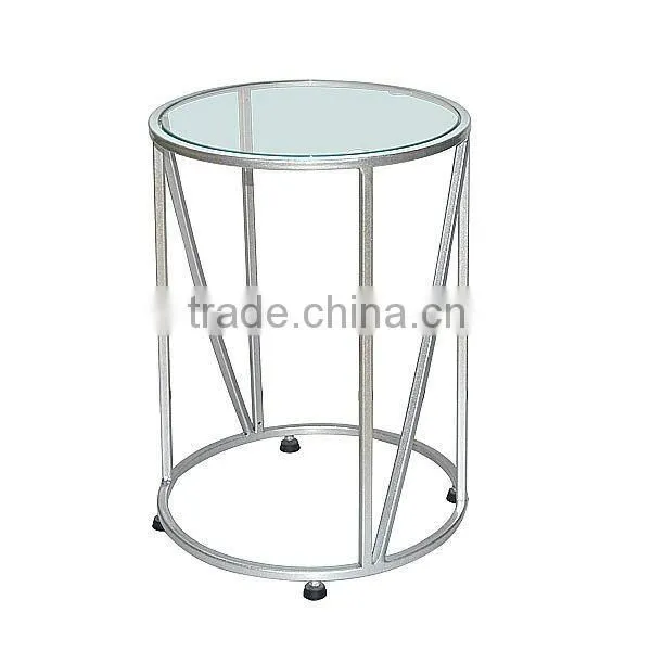 2012 tempered glass movable coffee table with wheels