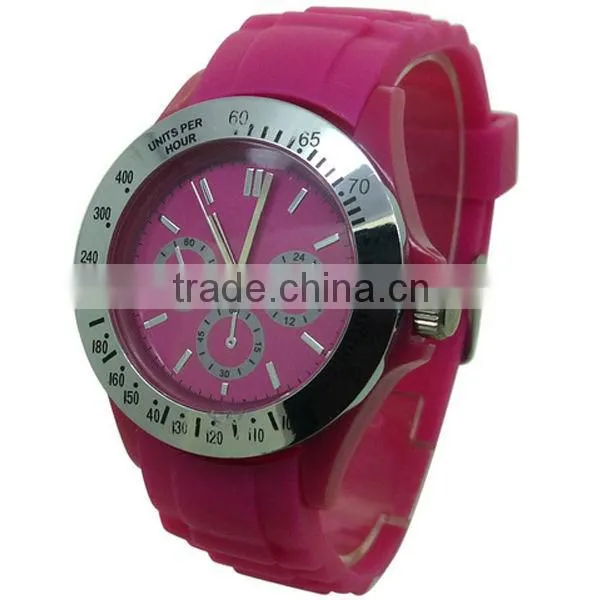2015 hot sale wholesale silicone band factory watch for girl and lady.