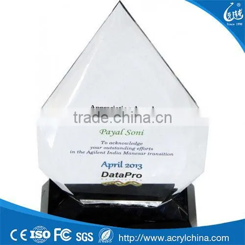 transparent blank acrylic award trophy medal for souvenir with perfect appearance
