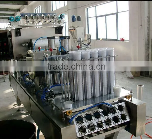 (Skype: hnlily07) 2 Cups Stainless Steel Automatic Filling and Sealing Machine for Pudding Jelly