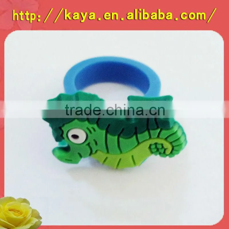 Beautiful and lovely soft pvc fashion toy rings