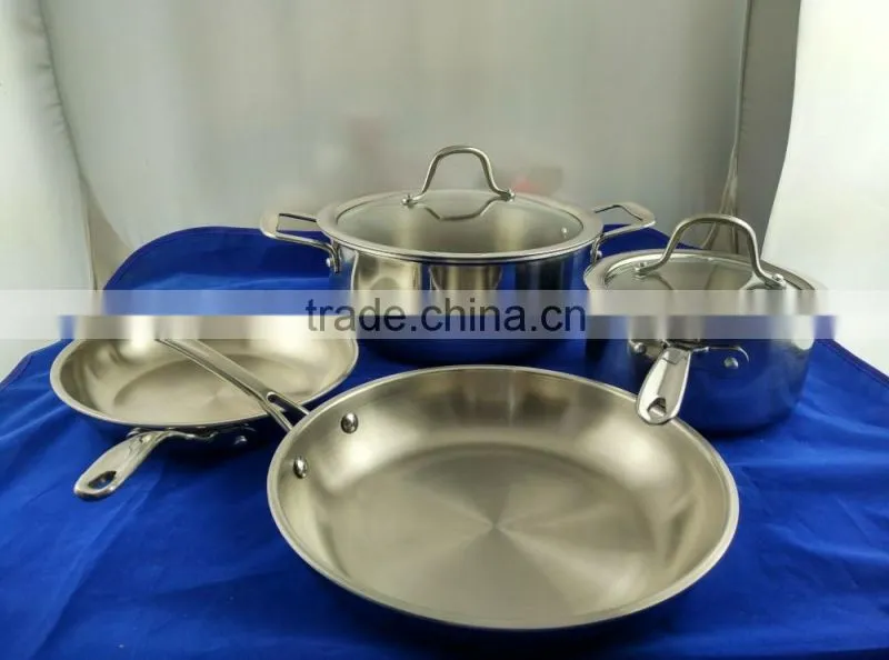 Quality Tri-ply(3 layers) Non stick Stainless Steel Fry pan induction bottom