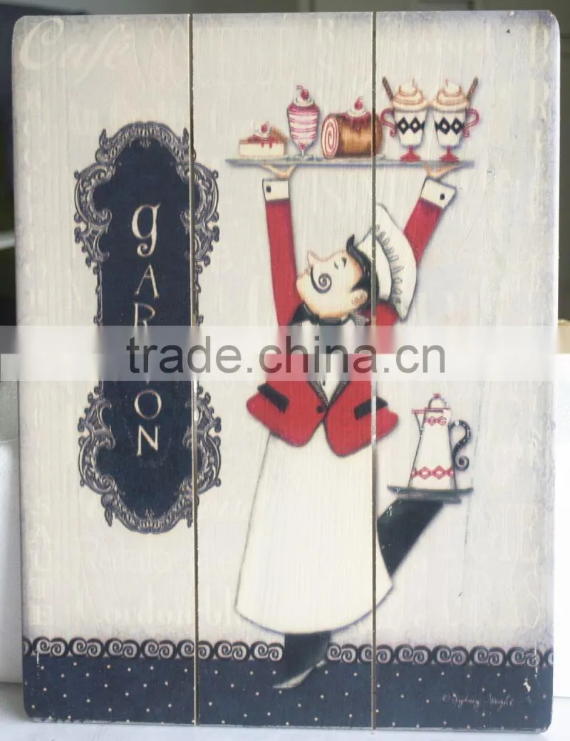 Customized high quality wooden wall art painting