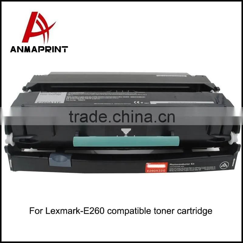 Anmaprint Cartridge E260 compatible toner cartridges for Lex mark E260 E360 E460 laser toner cartridges