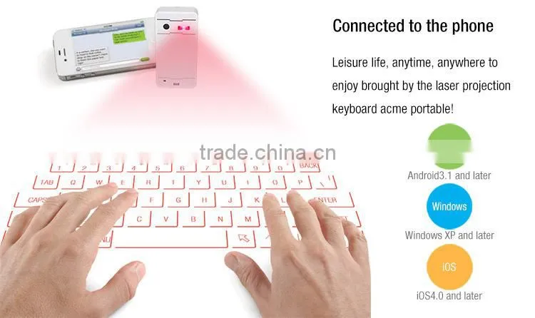 Third Generation Laser virtual keyboard Wireless Keyboard for smart phone