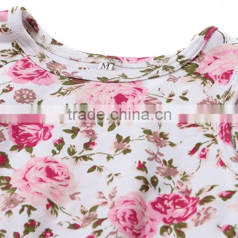 2016 Wholesale High quality Boutique Soft Cotton Floral Baby Romper