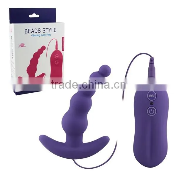 100% Pure Silicone Vibrating open sexy girl full photo Prostate Massager, Anal Plug for man