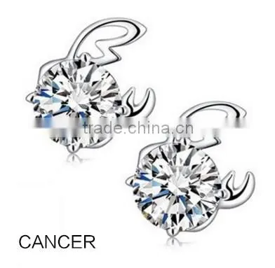 12constellation New Model Stud Earring Silver For Women Popular New Style Earrings