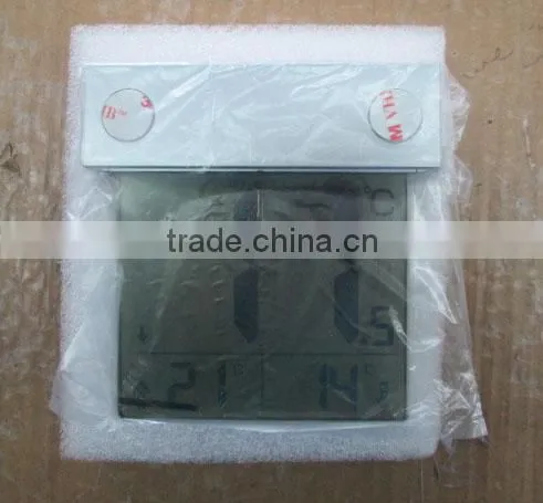 Large LCD display digital solar window thermometer