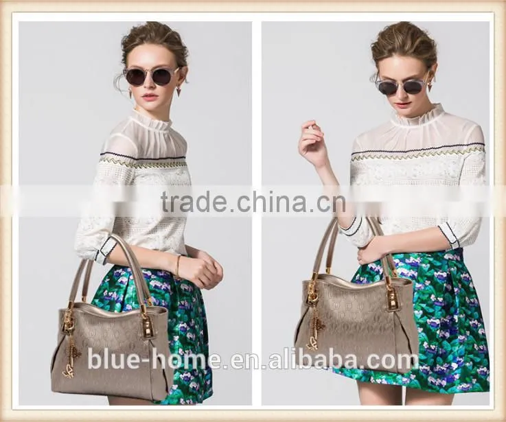 New stylish summer women bag set Gold handbag 3 pieces kit shoulder messager pouch