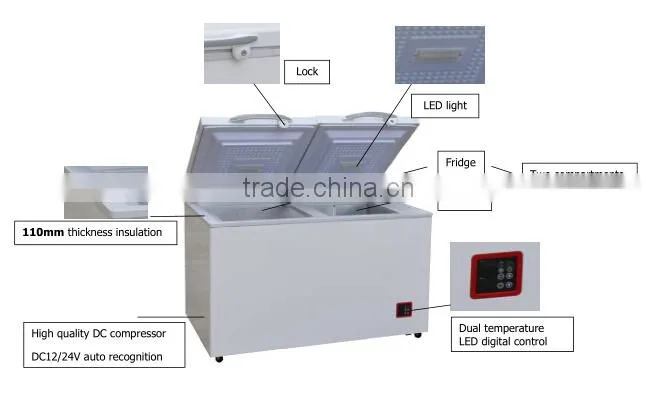 DC12V 24V solar deep freezer solar powered freezer solar refrigerator fridge freezer