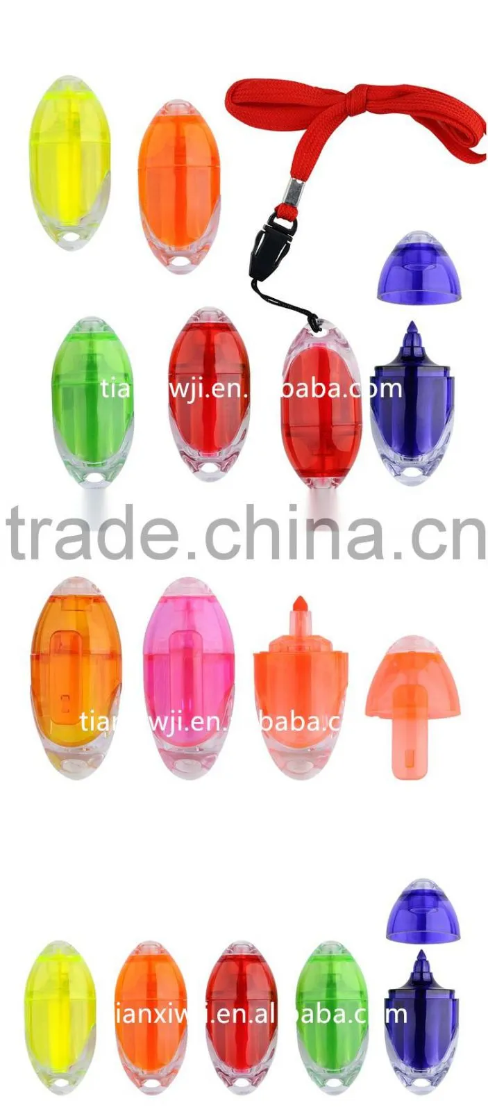 Popular Mini egg shape digital highlighter pen with string