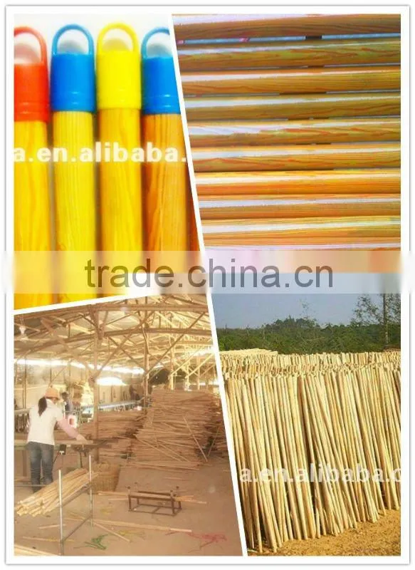 PVC coated wooden broom handle