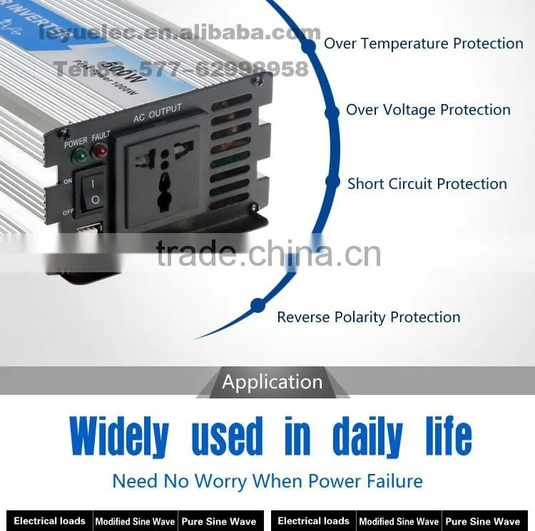 Household off-grid solar power inverter DC to AC CE RoHS OPIP-500 12v to 110v/220v high frequency sine wave power inverter