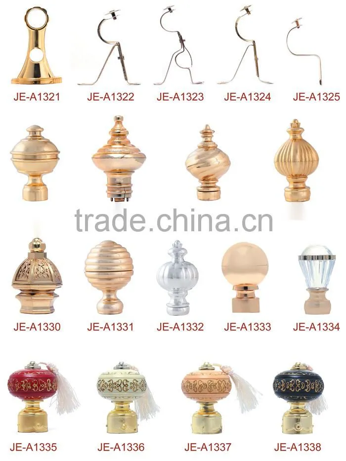 35mm Single Golden Curtain Pole with Curtain Accessories