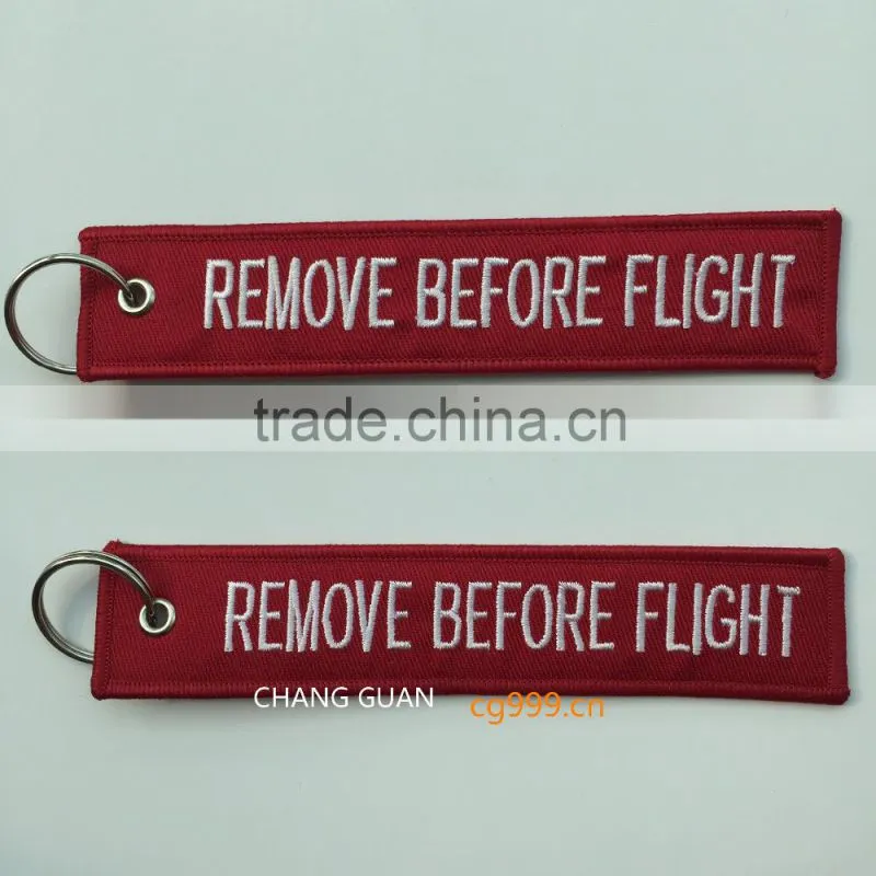 The woven label custom keychain