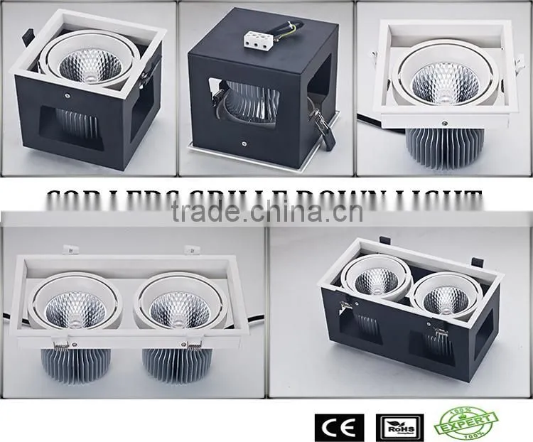 High quality aluminum material,anodic oxidation treatmen,trecessed led cob grille light