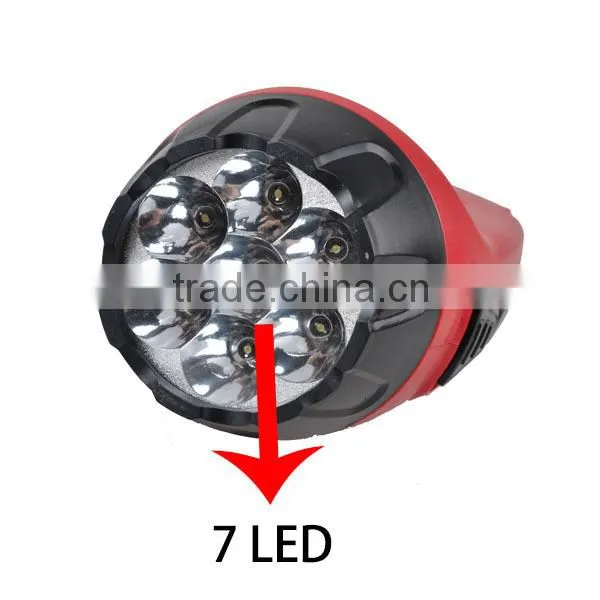 Rechrageable Powerful Flashlight Emergency Plastic Body 7+4 LED Flashlight LED Rechargable