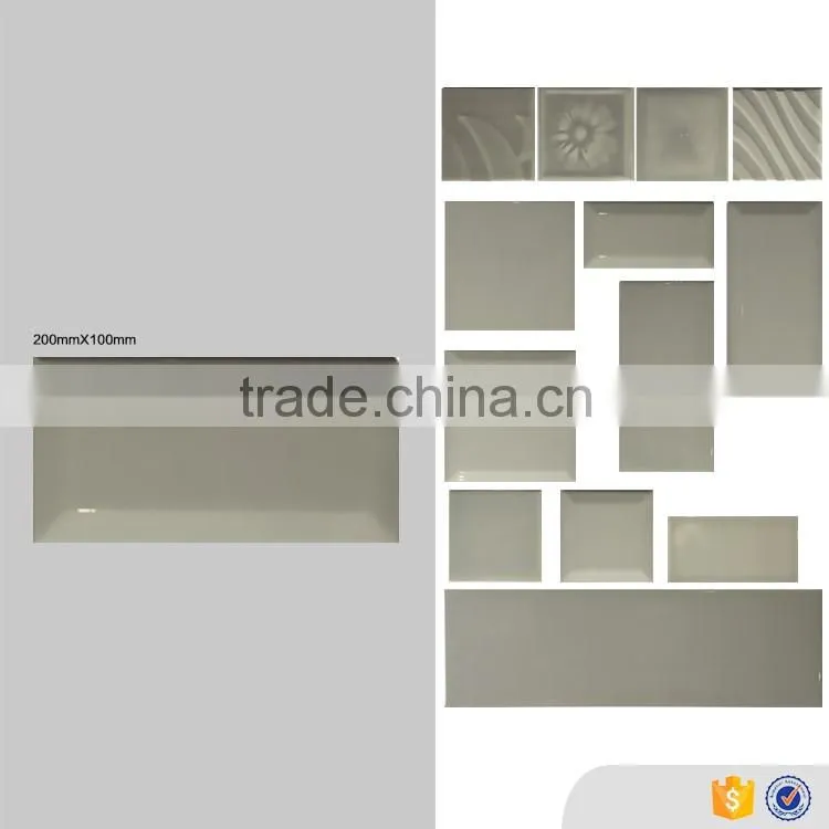 100x200 bevel surface faux brick design grey bathroom ceramic wall tile cheap
