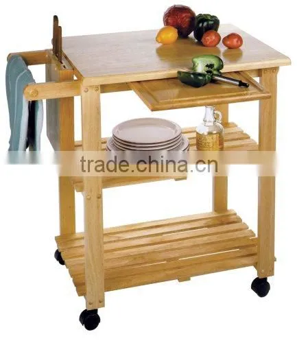wood Kitchen island with cutting board