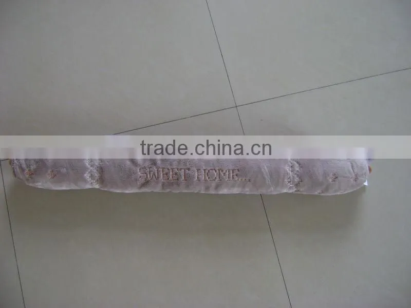 90*8cm beautiful promotional customized grey stuffed plush door stopper,door shield with embroidered "SWEET HOME" logo